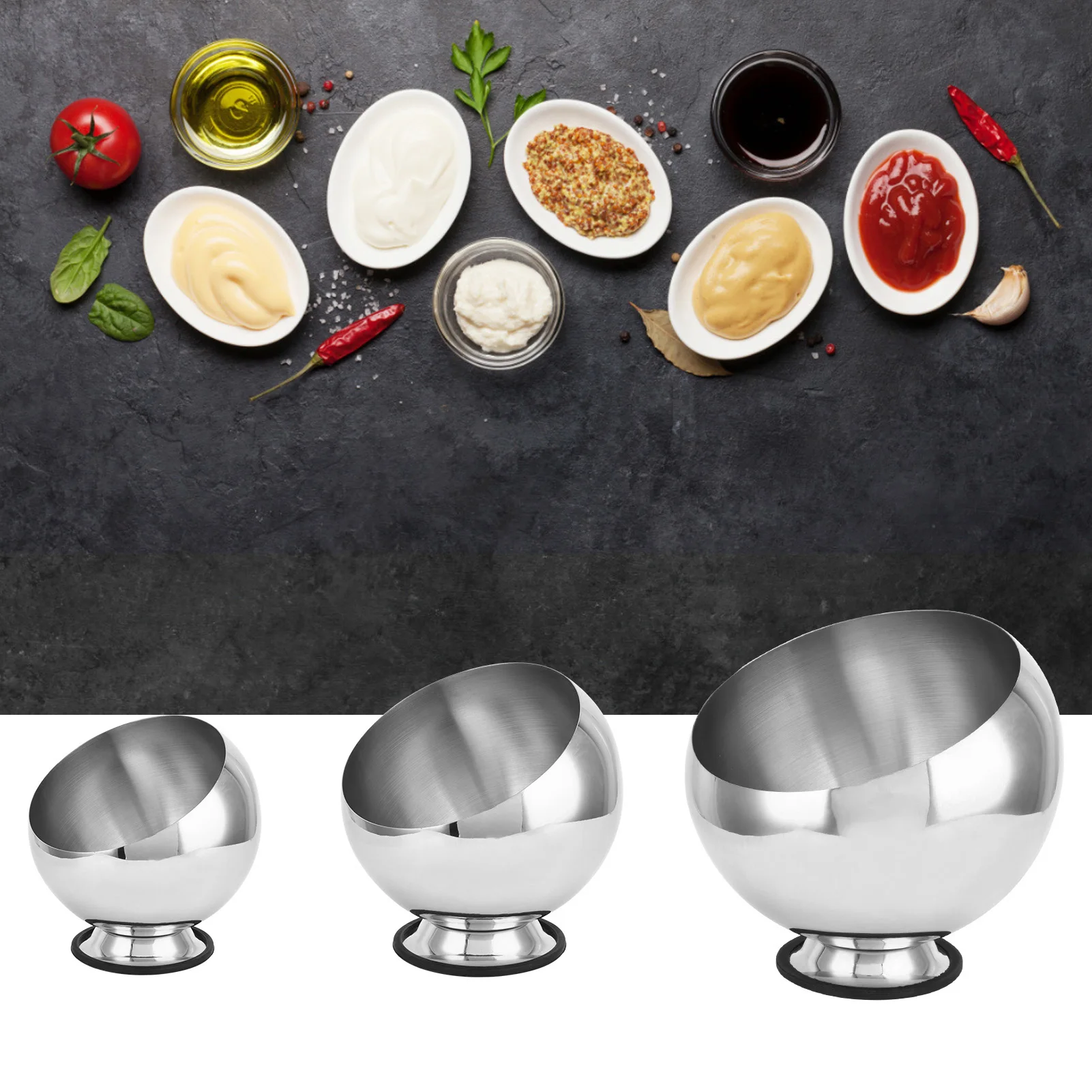 

Миска для соуса-шведского стола, миска для приправ, горячий горшок из нержавеющей стали, контейнер для приправ для ресторана, горшок для соуса с основанием, серебряная косая миска