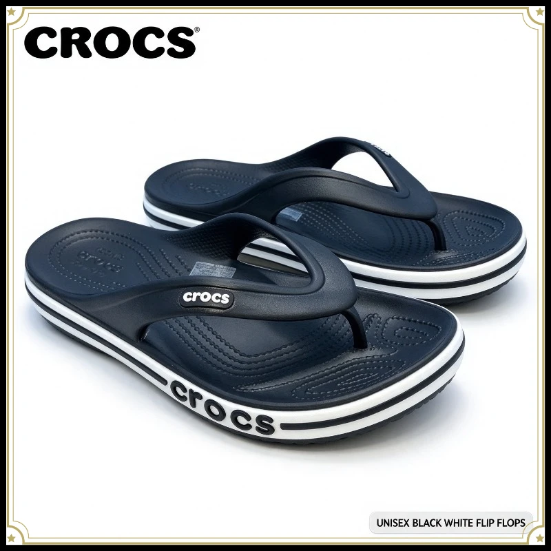Standard Crocs Fashion Beiya Flip-flops Summer Men's and Women's Toe Slippers Casual Non-slip Beach Shoes One Pedal