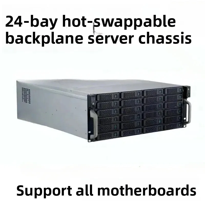 4U Server Chassis 24‑Bay Hot‑Swappable Hard Disk Storage Rack‑Mount Case