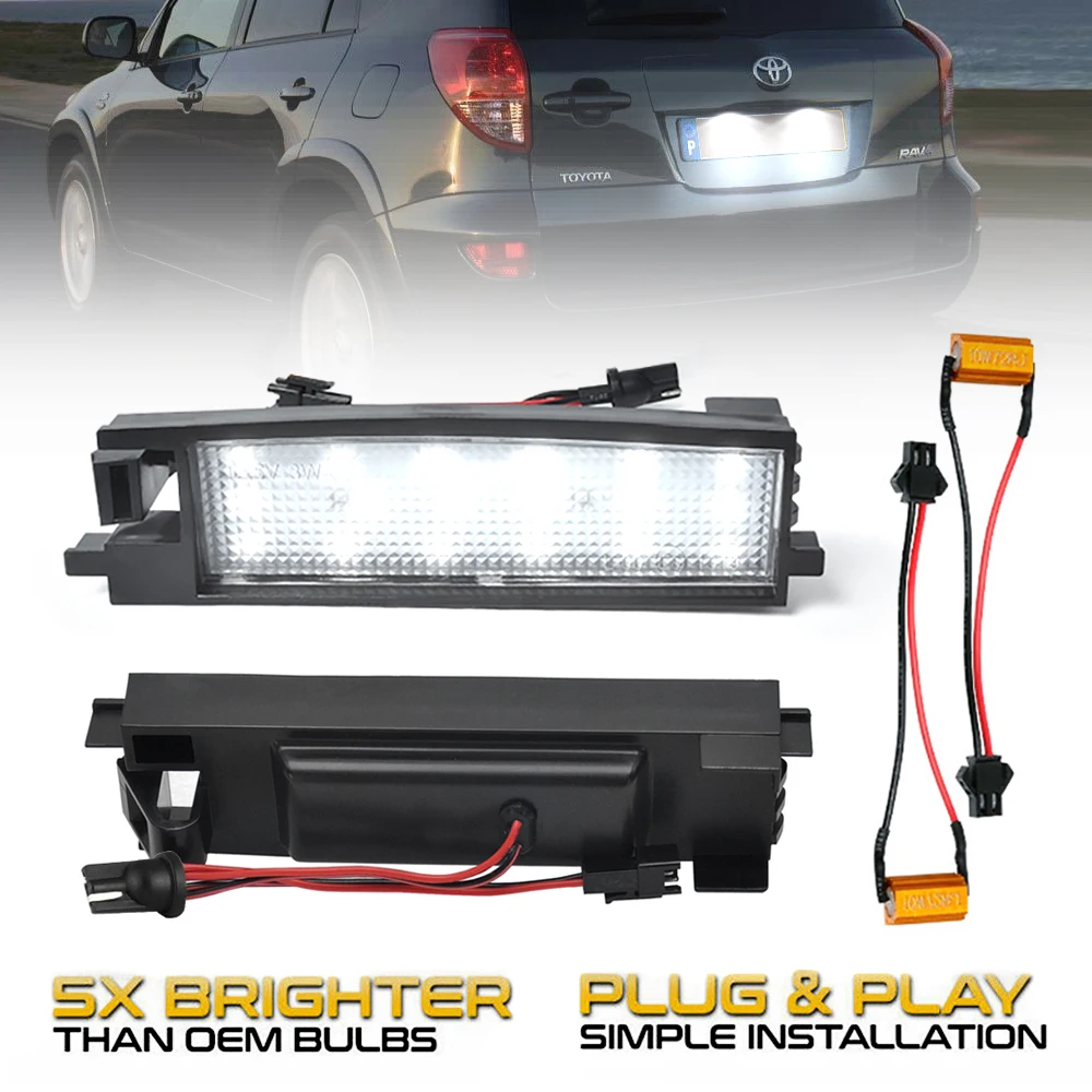 

2x Led License Number Plate Light For Toyota RAV4 MK2 MK3 05-15 Auris 12-19 Yaris 99-05 Avalon 99-12 Scion iM 14-19 Solara 97-08