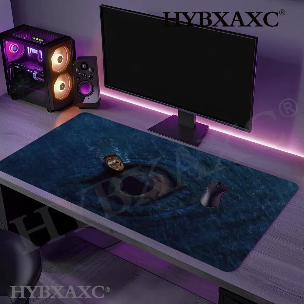 HYBXAXC Surreal Ocean Whirlpool Sea Landscape Mouse Pad Starry Sky Wave Art Large Gaming Desk Mat Non-Slip Rubber Base