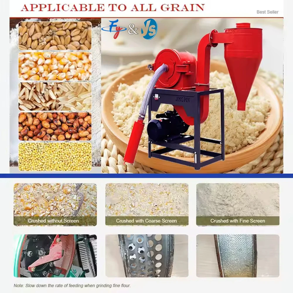 Commercial Mill Rice Flour Powder Fine Grinding Machine Dry Grain Maize Corn Wheat Soybean Seed Bean Grinder