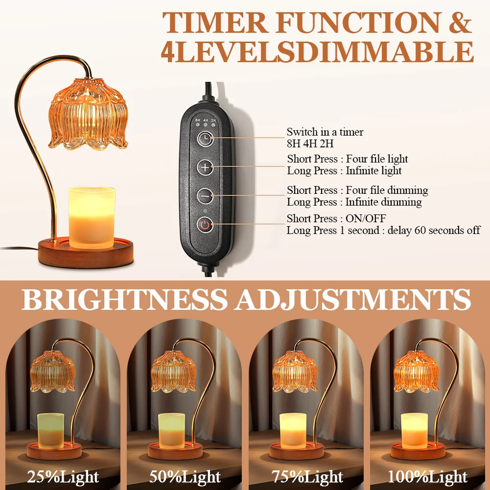 Blütenförmige Duftlampe mit Timer & Dimmbarem Licht, Aromatherapie-Lampe für Schlafzimmer-Atmosphäre, Heimdekoration, Geschenk