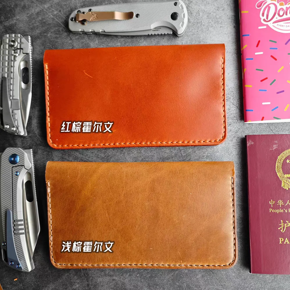Full Grain Leather Passport Holder, RFID Blocking Multi-Function Travel Wallet for Cards Cash and Documents