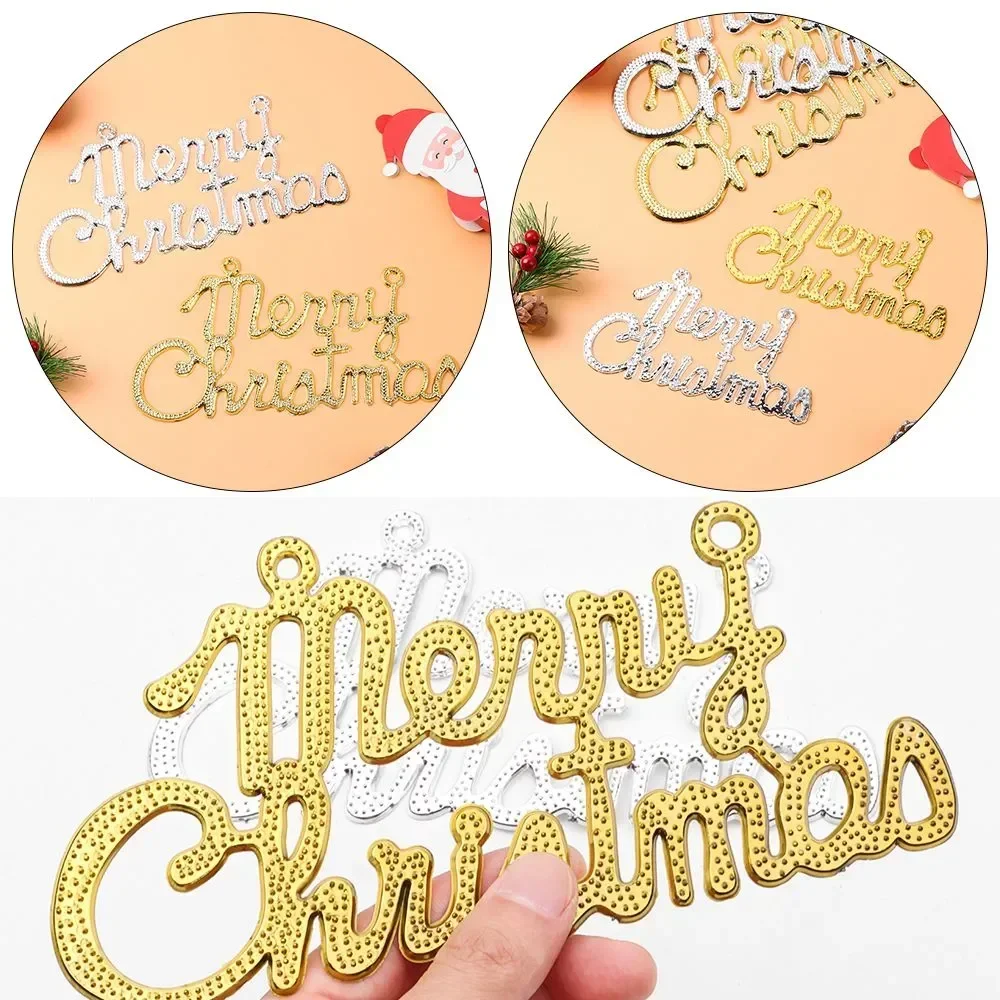 1Pcs Christmas Decoration Plastic Merry Christmas Pendant Hanging English Letter Pendant Xmas Tree Ornaments New Year Decor 2024