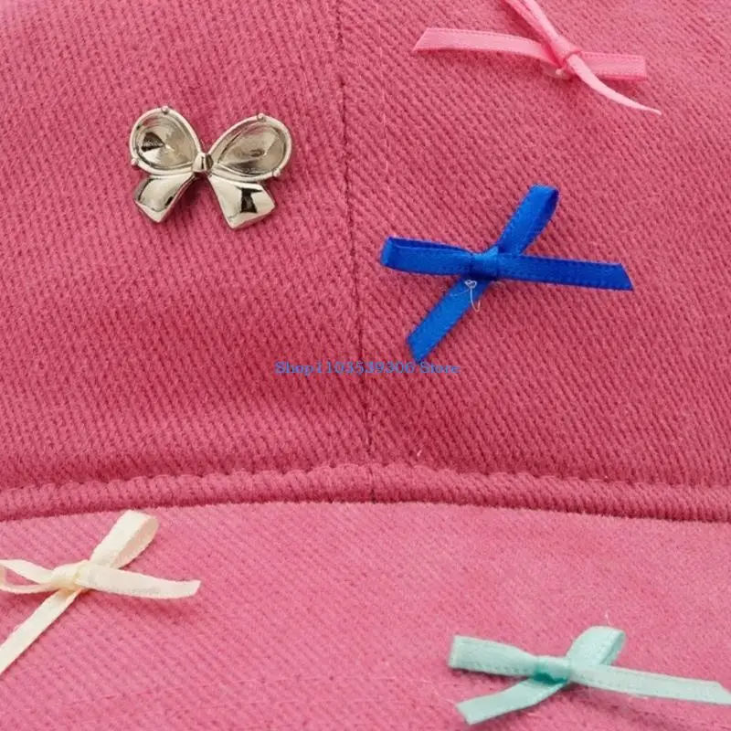 

400A Adult Teens Sweet Baseball Cap Harajuku Sunproof Hat Bowknot Decor Hiphop Hat