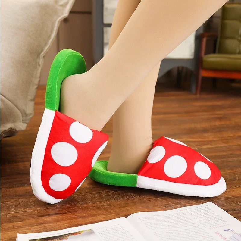 Cute Mushroom Plush Slippers Women Men Couple Warm Comfortable Home Slipper in Winter Indoor Slippes Cotton Shoes Festival Gift