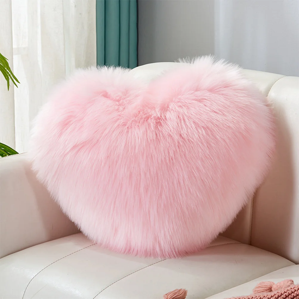 Love Heart Shaped Pillow Child Pillows for Couch Pink Decorative Throw Pp Cotton