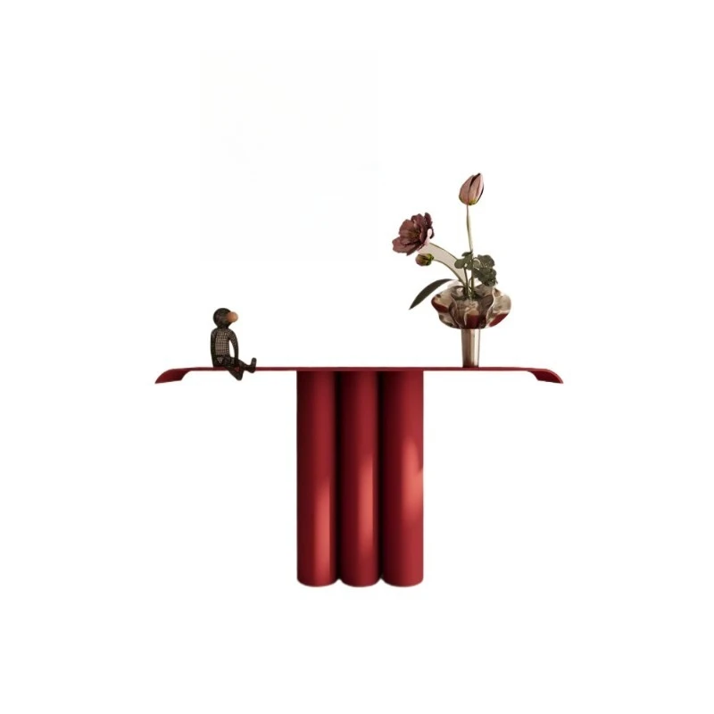 

Medieval entrance cabinet, modern simple view table, living room storage, red entrance cabinet, creative entrance table