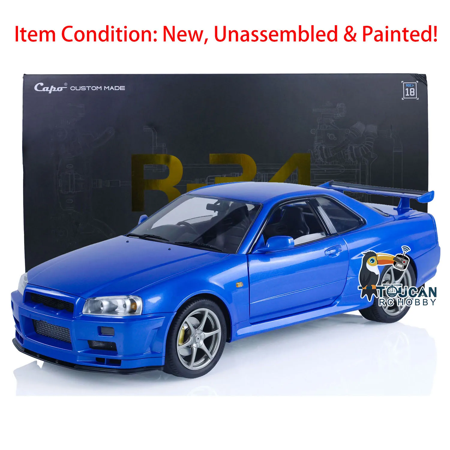 In Stock Capo R34 RC Drift Racing Car KIT 1/8 High-Speed Drift Vehicles Unassembled Metal Electric Model Toy for Adult TH22605