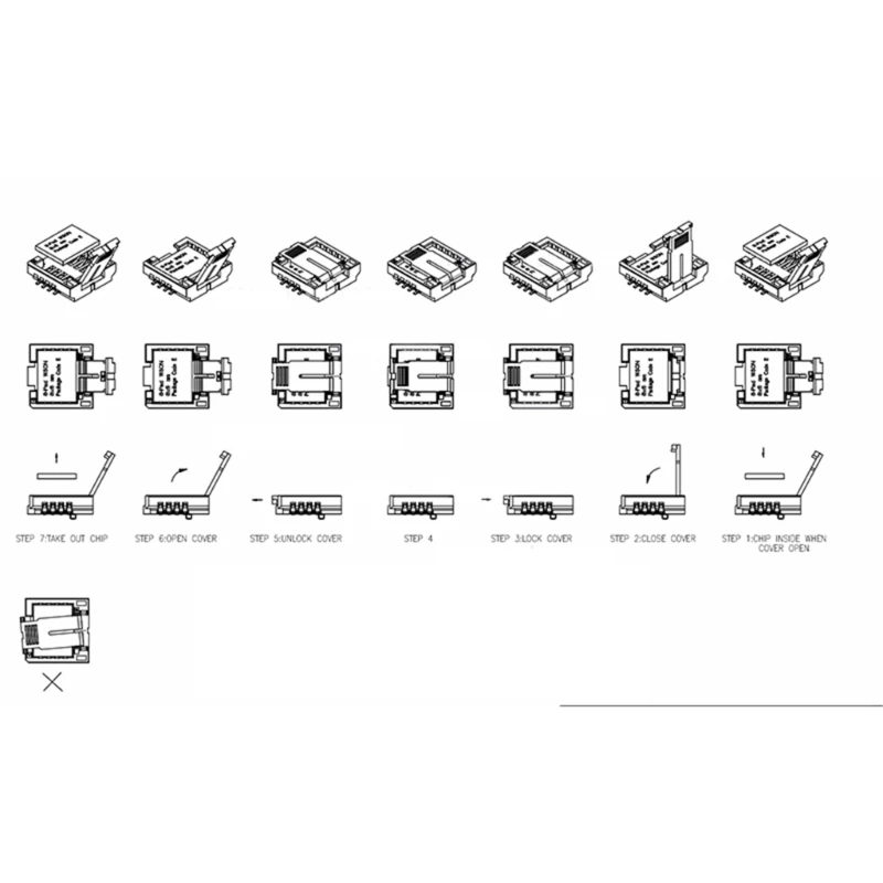 Adaptador soquete universal qfn8/wson8/mlf8/mlp8/dfn8 para dip8, para chips 6x5mm 8x6mm, solução programação chip