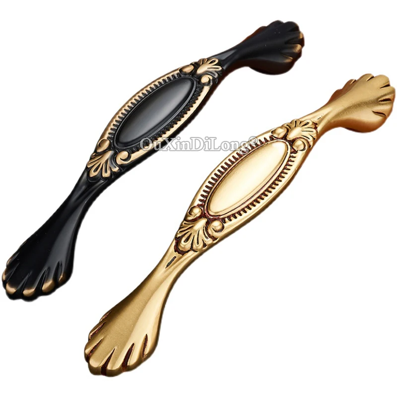 Retro 10PCS Pure Brass European Furniture Pull Handles Drawer Pulls Cupboard Wardrobe Dresser Shoe Kitchen TV Cabinet Pulls Pens