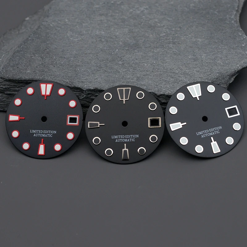 

28.5MM High Quality NH35 Dial Green Luminous Single Calendar Watch Dial No Logo Fit NH35 NH36 Movement Repair Accessories