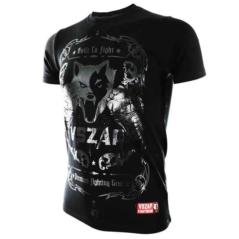 VSZAP MMA Clothing Shirts Rashguard Fitness Base Layer Skin Tight Weight Lifting Men T Shirts Muay Thai Shorts Boxe