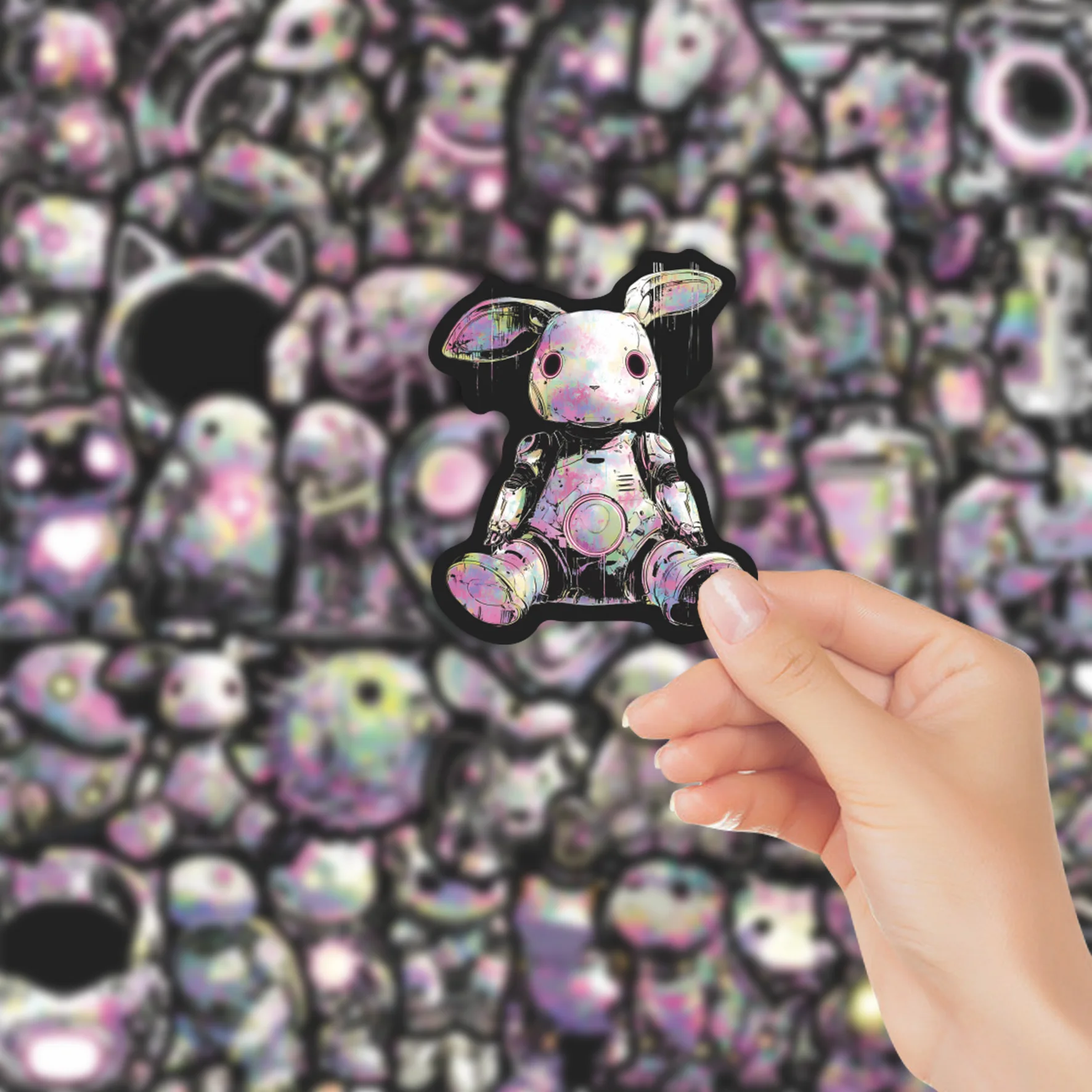50PCS Cute Cyberpunk Robots Graffiti Stickers Exquisite Fashion Sticker for Phone Computer Notebook Stationery DIY Toys Secret