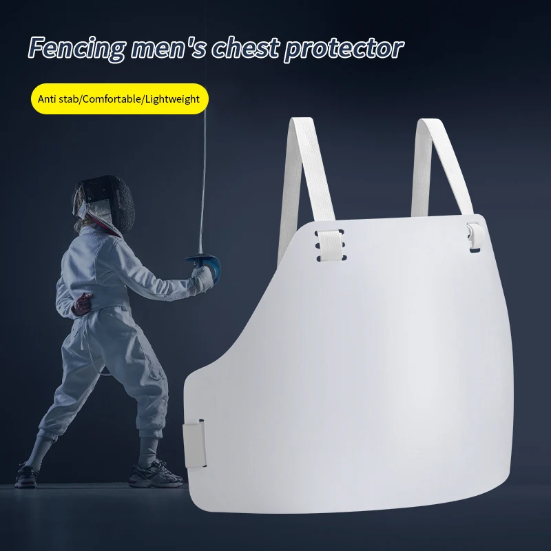 Men's Fencing Chest Protector Adjustable Elastic Straps Impact Resistant Chest Guard Professional Fencing Gear for Competition