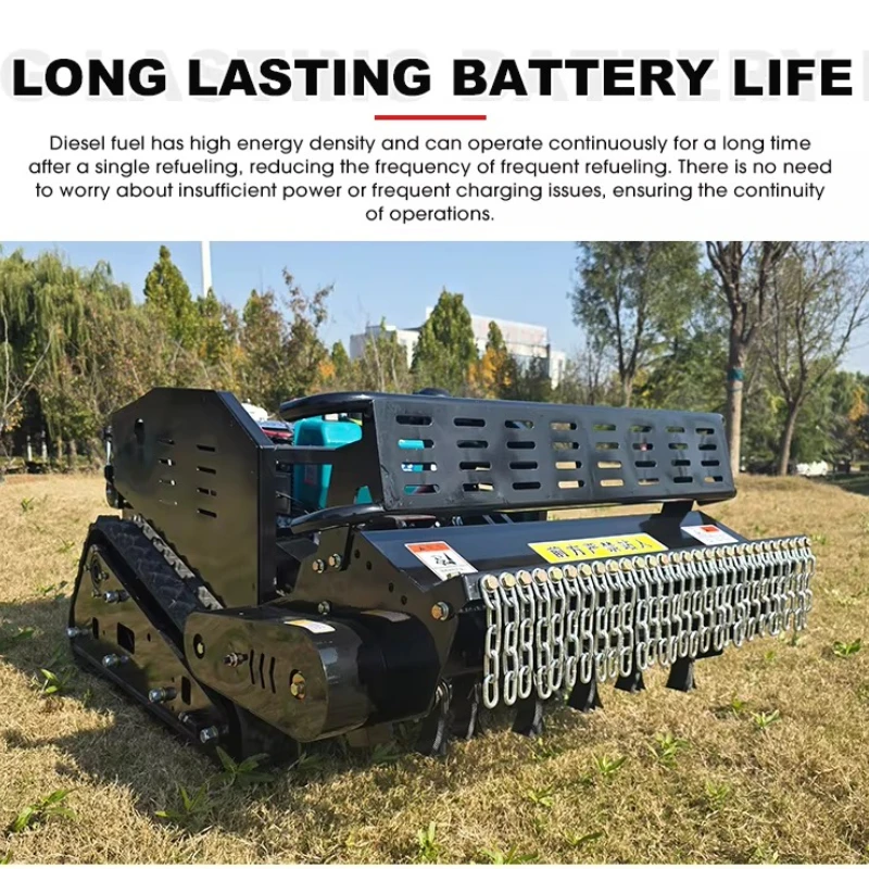 Customized High Power Diesel Field Mower Cutting Width 80cm 120cm for Farm Orchard Dam Industrial Control Crawler Mower
