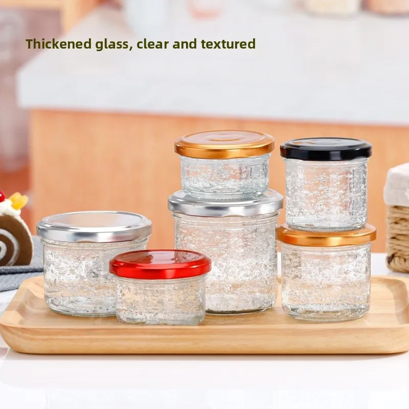 

High Temperature Resistant Glass Sealable Storage Bottles for Canned Caviar Honey Soup Bird's Nest Gelatin round Shape Kitchen