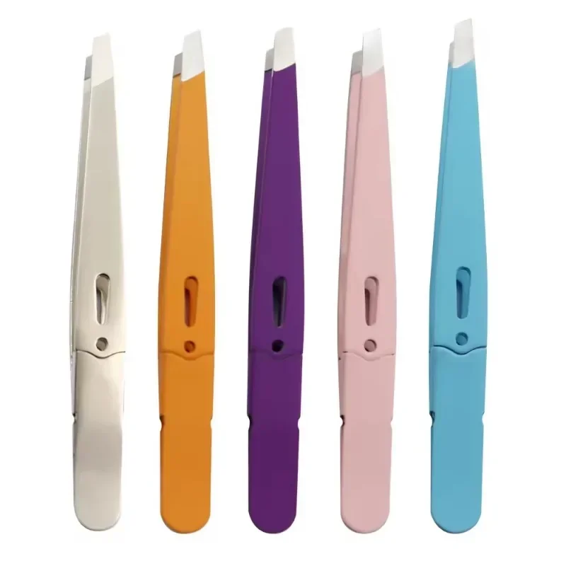 Eyebrow Tweezer, Fine Hairs Puller, Stainless Steel Slanted Eye Brow Clips, Makeup Tools, Colorful, 1pcs, Hair Beauty Removal