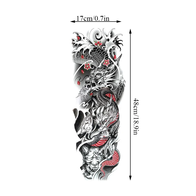 1Pcs Waterproof Temporary Tattoo Sticker Disposable Tattoo Tiger Head Totem Body Art Arm Fake Tattoos Sleeve for Women Men