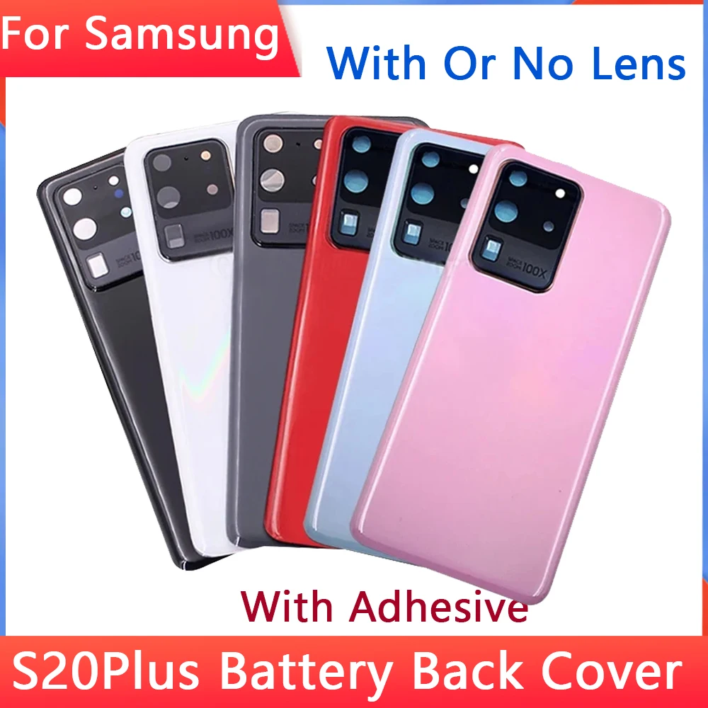 New For Samsung Galaxy S20 Ultra S20U G988F G988DS Glass Panel Battery Back Cover Housing Case Rear Door Adhesive + Camera Lens