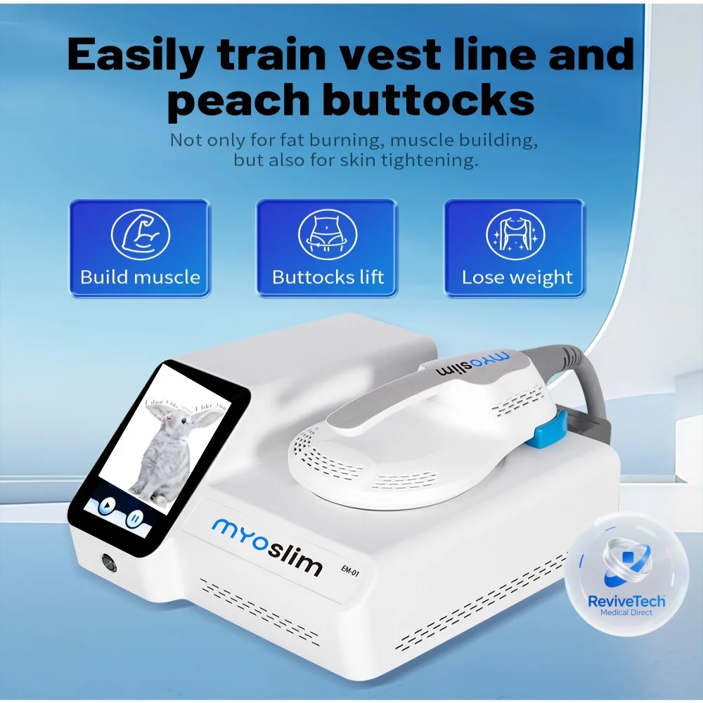 

Myoslim Body Shaping Muscle Sculpt 6500w Portable Mini One Handle Muscle Build Weight Lose Electromagnetic Fat Removal Machine