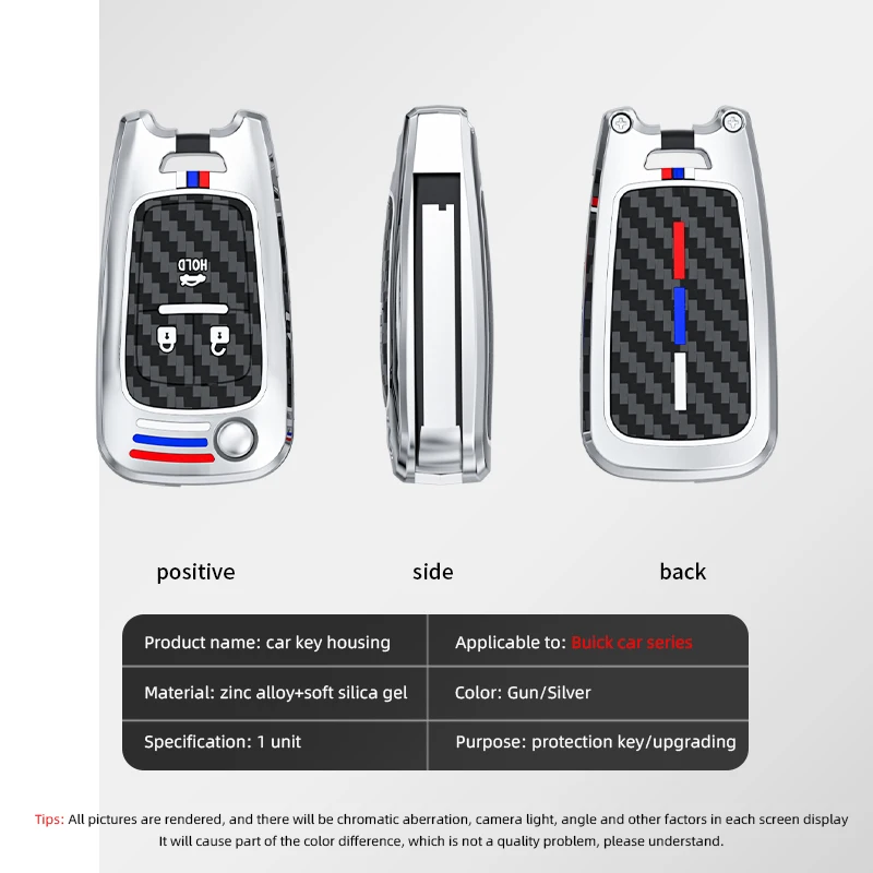 Car Key Case Cover Fob Shell for Chevrolet Chevy GMC Buick Encore Terrain Malibu Camaro Cruze Impala Equinox Volt Spark Sonic view 6