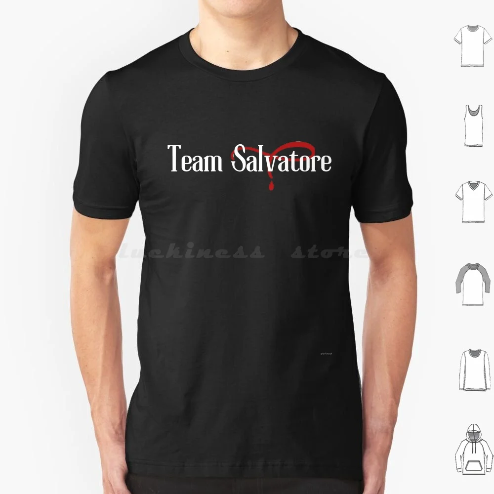 Equipe Salvatore Camiseta de Algodão Homens Mulheres DIY Impressão Diários de Vampiro Salvatore Stefan Damon