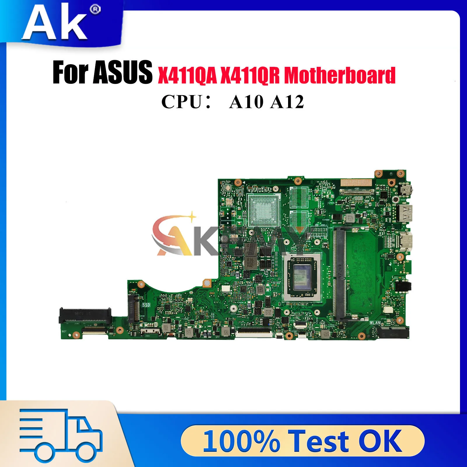 

X411QA Материнская плата для ноутбука ASUS VivoBook X411QA r421u S4200U S4000V X411QR X411Q Материнская плата с процессором A10 A12 100% tests OK stk