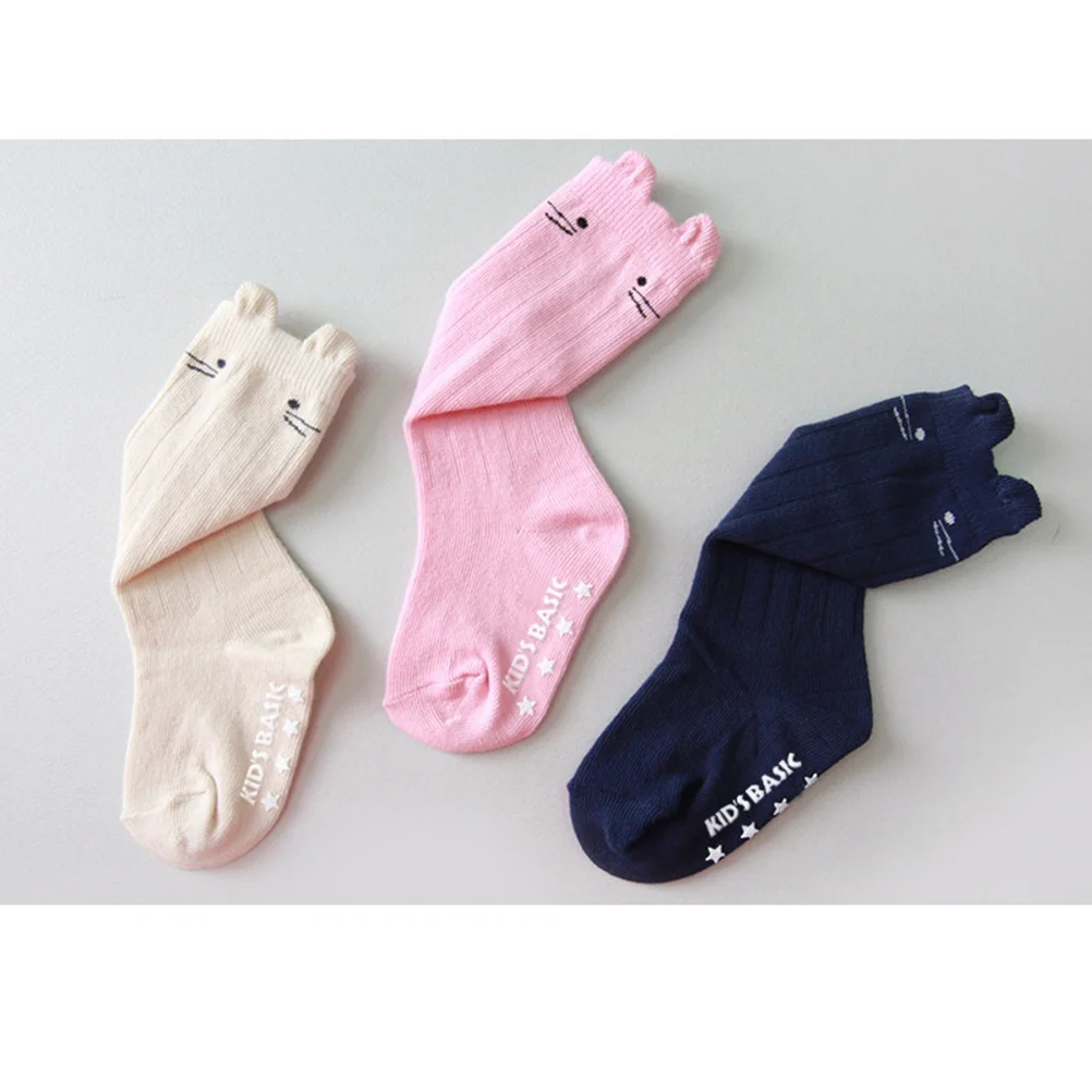 

Soft Animal Design Knee High Socks for Kids High Quality Cotton Anti Slip Bottom Easy Match Outfits for Girls and Boys
