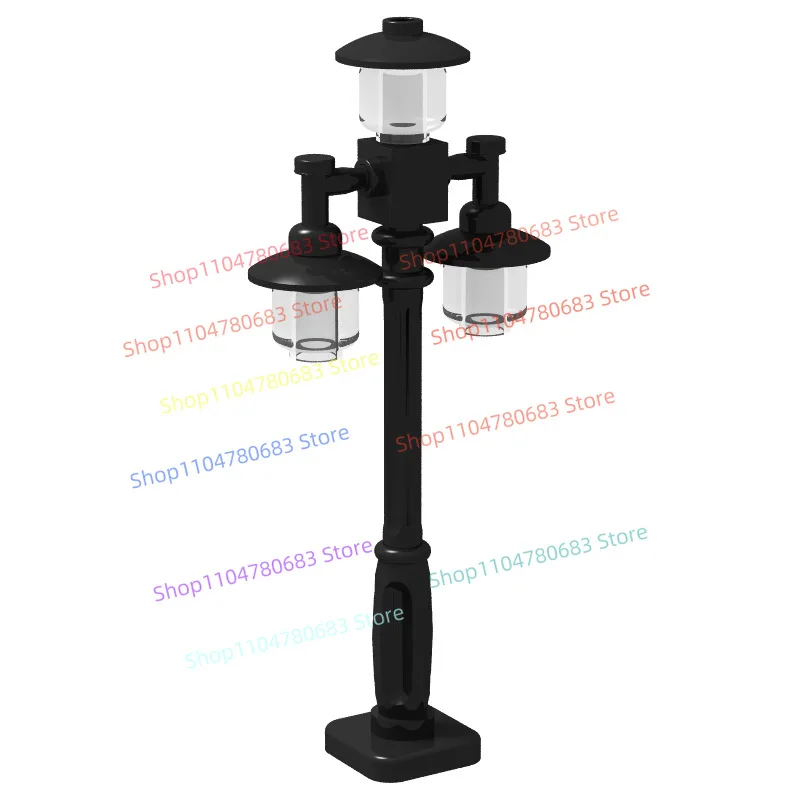 Bloques de construcción MOC, farola de ciudad, arquitectura, modelo Mini escena de calle, accesorios de dibujos animados de Anime, juguete para regalo coleccionable