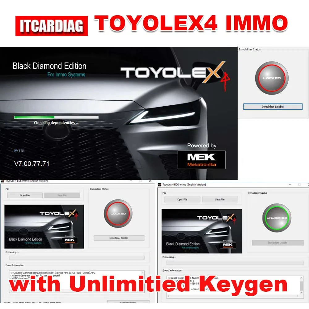 

Toyolex4 Toyolex 4 With Unlimited Keygen IMMO off for Denso for Lexus Car DTC Disable Software ECU Tool PK Toyolex3 Toyolex 3