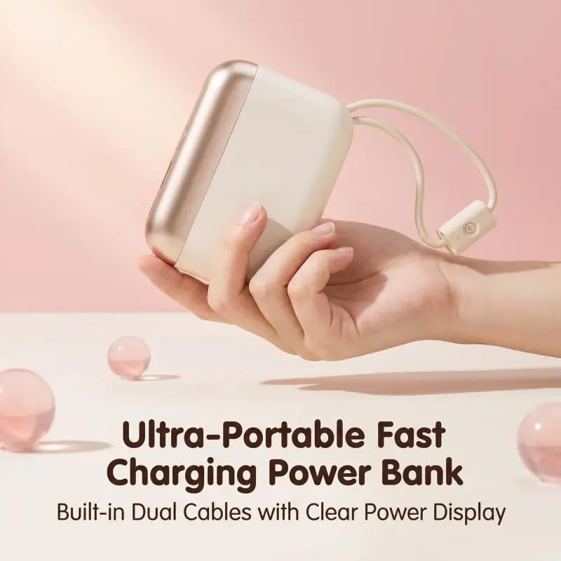 10000mAh Ultra Slim Mini Portable Power Bank PD 22.5W Fast Charging Compact Pocket External Phone Charger