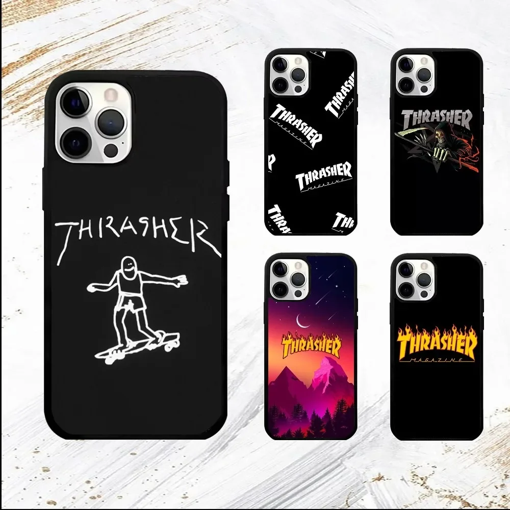 Модный дизайн T-ThrasherS чехол для телефона для iPhone 16, 15, 14, 13, 12, 11 Pro Max Plus Mini PC Модный зеркальный чехол для телефона