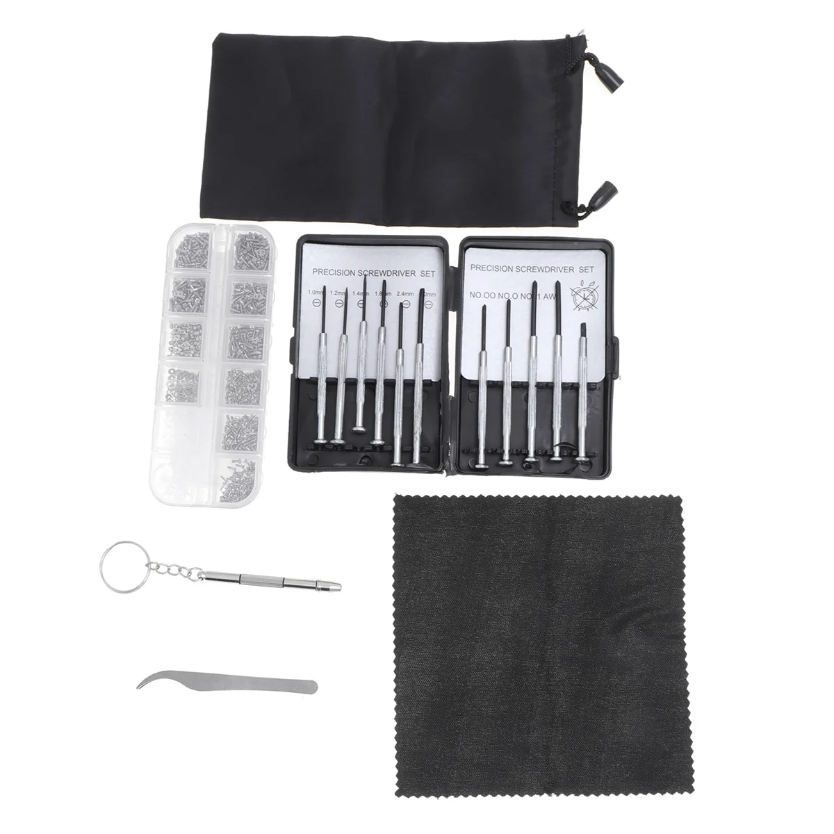 

1Set Eyeglass Repair Kit Screws Set Includes Micro Screwdriver Tweezer for Glasses Sunglasses Watches Repair Tools