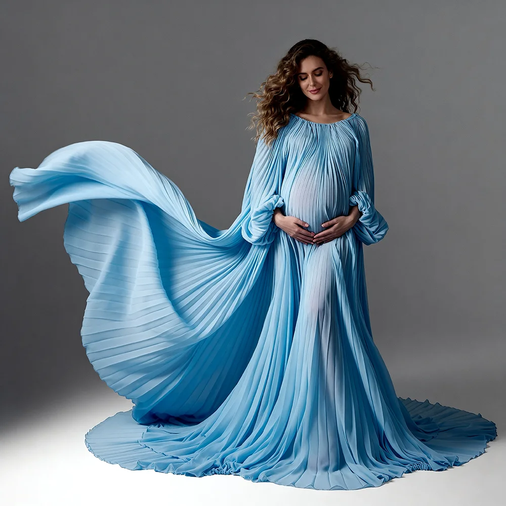 Pleated Maternity Photoshoot Dress for Pregnant Women for Photo Shoot Pregnancy Photoshoot Outfit Pregnant Dress Photo Session