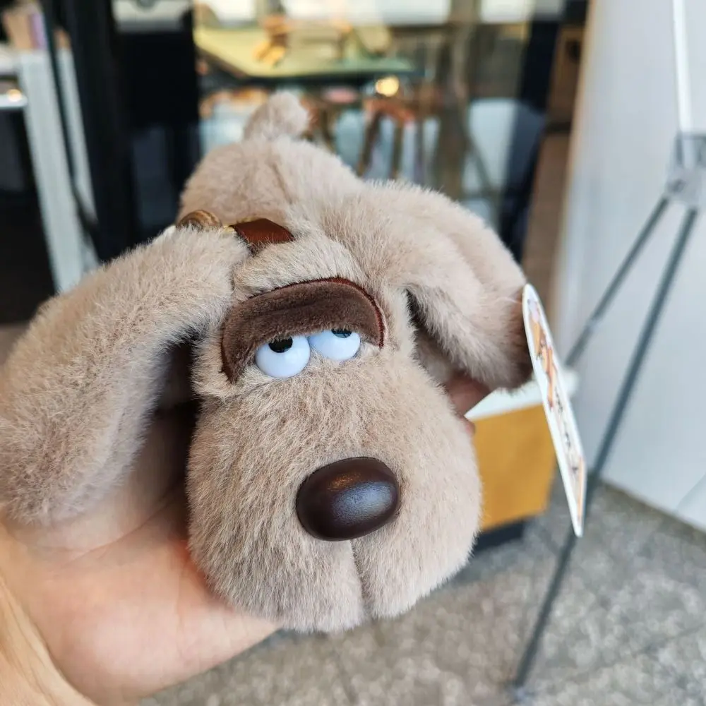 PP-katoenen hond met grote ogen, levensechte collectie, hondensleutelhanger met grote oren, comfortabele pluizige puppysleutelhanger