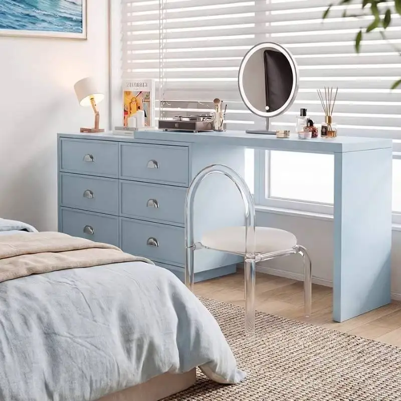 

Makeup Shelves Vanity Desk Storage Space Simple Modern Cabinet Dressing Table Makeup Drawers