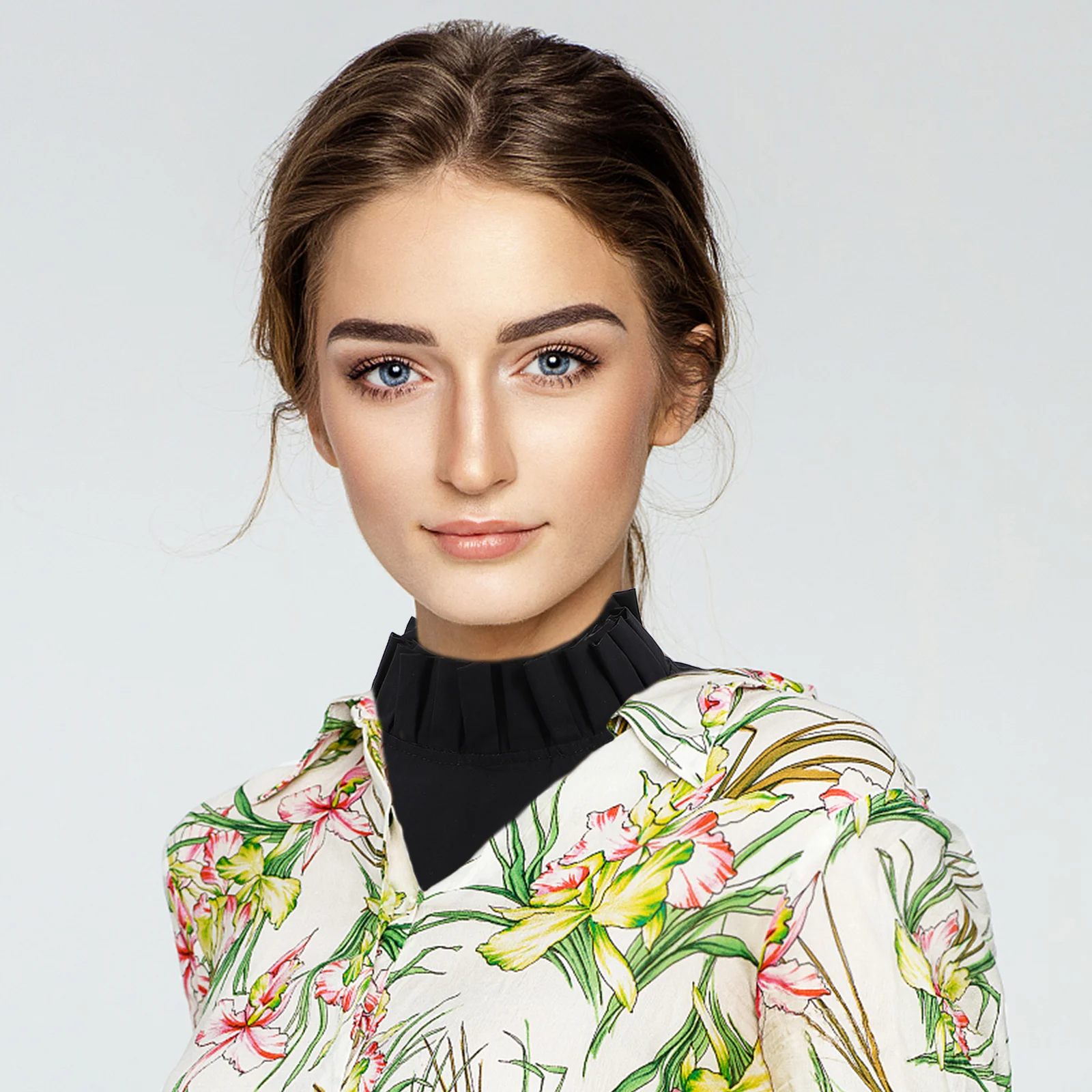

1pcs Women Faux Ruffled Fake Collar Detachable Half Shirt Collar Fashion Costume Accessories Skin-Friendly Comfortable