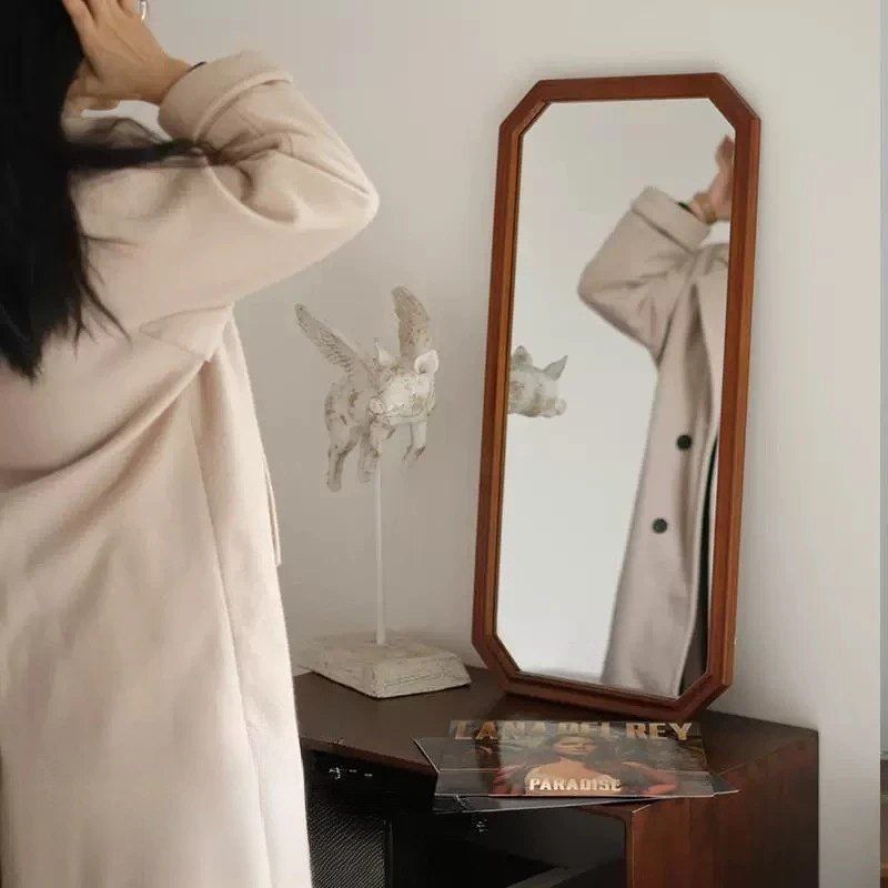 Luxury Moving Mirror Living Room Wooden Square Funky Bathroom Long Bedroom Items Girls Men Mirror Hand Espelhos Home Products