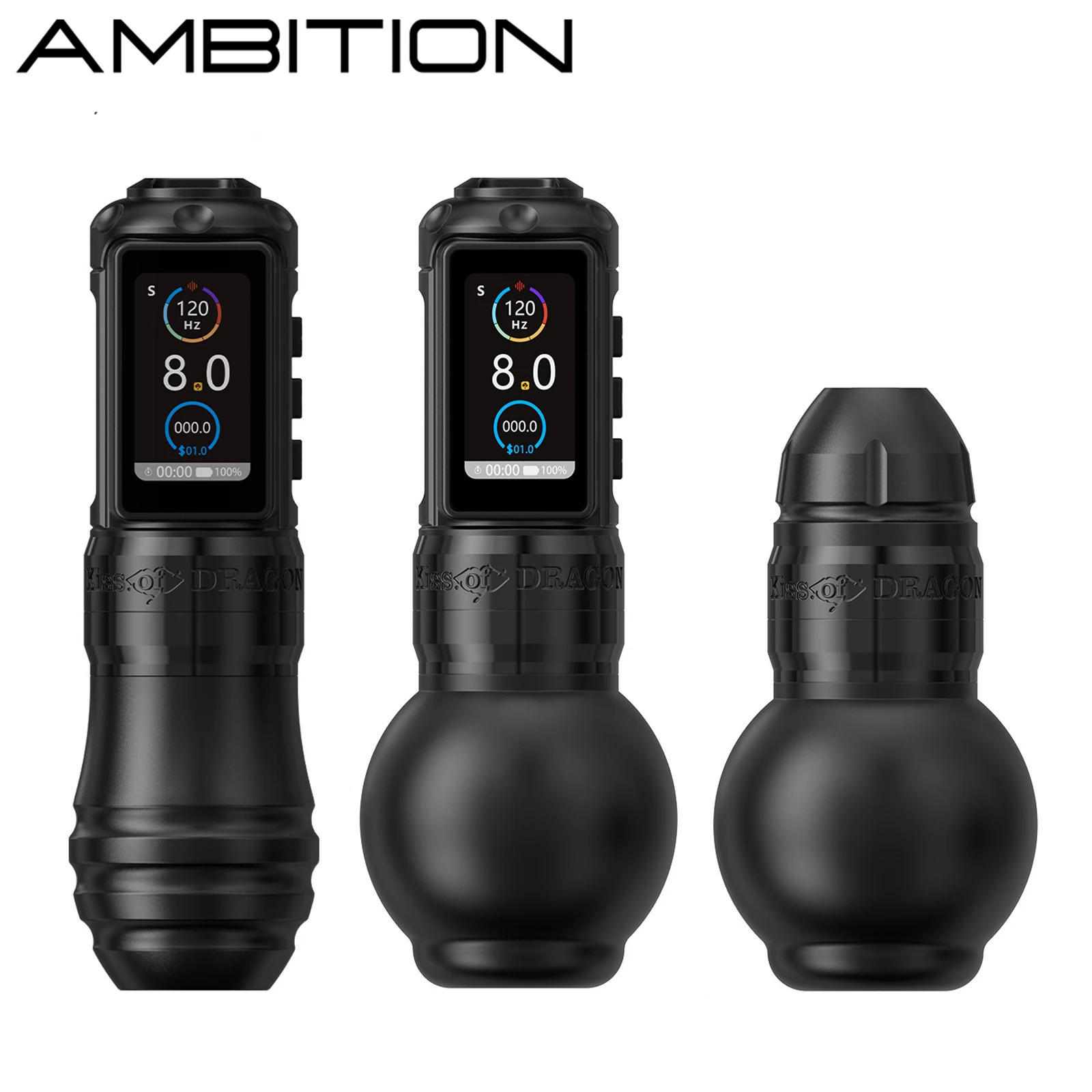 Ambition Traveler-T1 Stroke 4.0mm Wireless Tattoo Pen Grip 54+41mm Straight Rod Brushless Motor Machine Battery Capacity 2000mAh