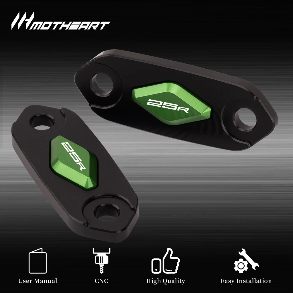 Motorcycle Mirror Block Off Plates For Ninja ZX‑25R 2021‑2026 CNC Aluminum Exposed Mirror Mount Accessories