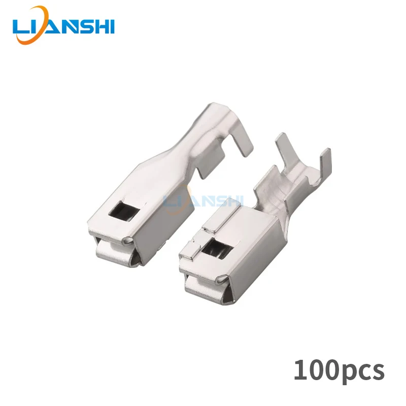 100pcs of wire harness connector terminals, 6.3 series pins, socket inserts, automotive spring pieces DJ624B-D6.3B