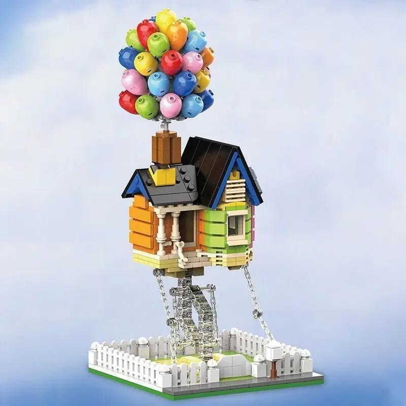 

Diy Cute City Expert Architecture Flying Balloon House Tensegrity Sculptures Modular City Building Blocks Friends Children Toy