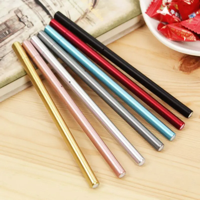 4PCS Simple Retro Pure Metallic Color Gel Pens Limited Edition Premium Stationery Exclusive Design Caneta Kids School Supplies