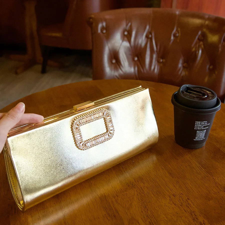 

Темпераментная простая обеденная сумка, инкрустированная бриллиантами, глянцевая бархатная банкетная сумка-клатч, вечерняя сумка