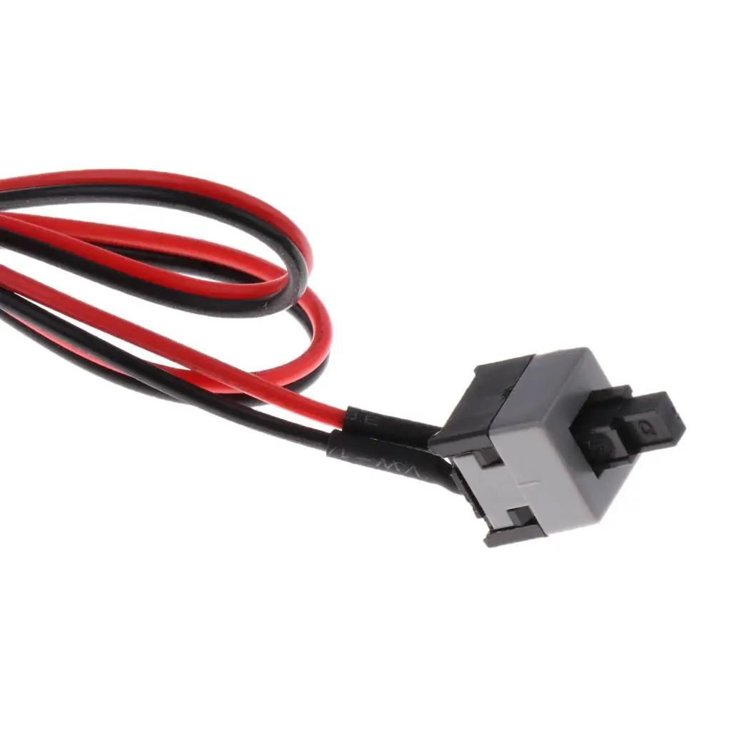 PC Power Button Cable Red Plastic Soft Touch on Off Switch Cord for Computer Chassis Panel ATX Replacement