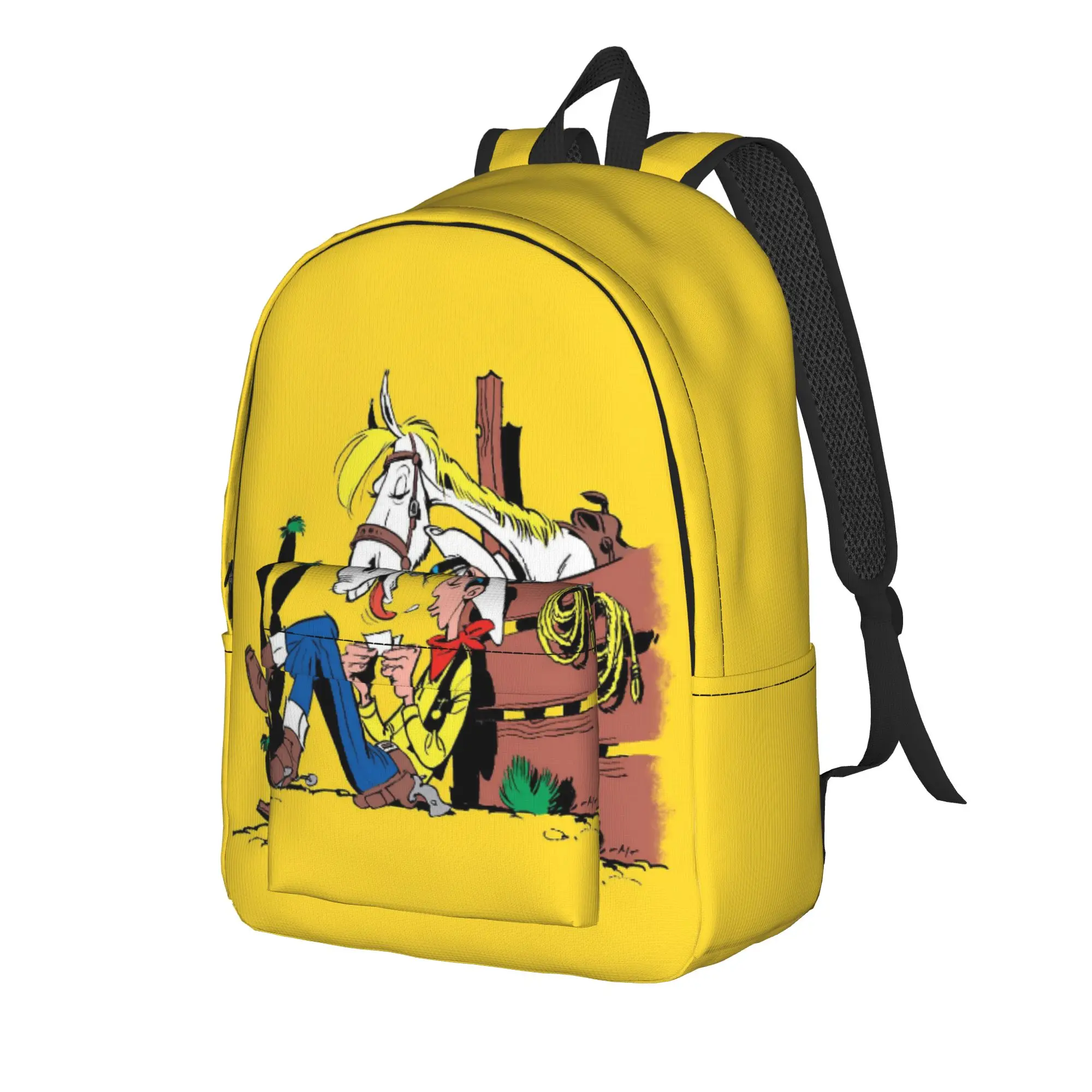 Lucky Luke Cartoon Comics (1) Backpack  Kawaii Backpacks Student University Durable School Bags Colorful Rucksack