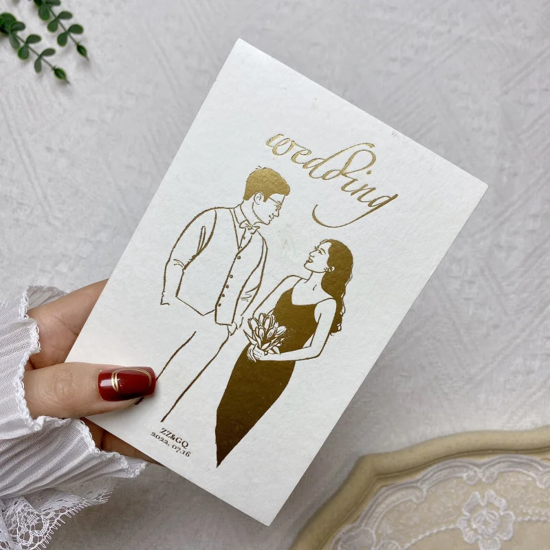 Customized. Simple and Artistic Wedding Thank You Card Banquet Business Retro Style Handwritten Wedding Invitation