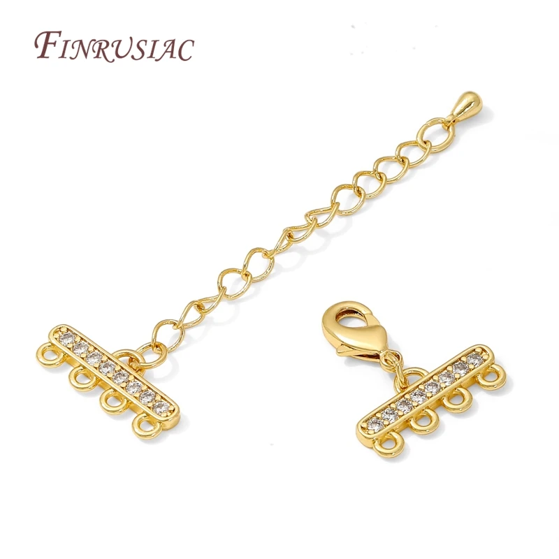 18K Gold Plated Brass Chains Extender For Jewellery,DIY 2-5 Rows Pearl Necklaces Making Accessories,Chain Connector For Jewelry image 3